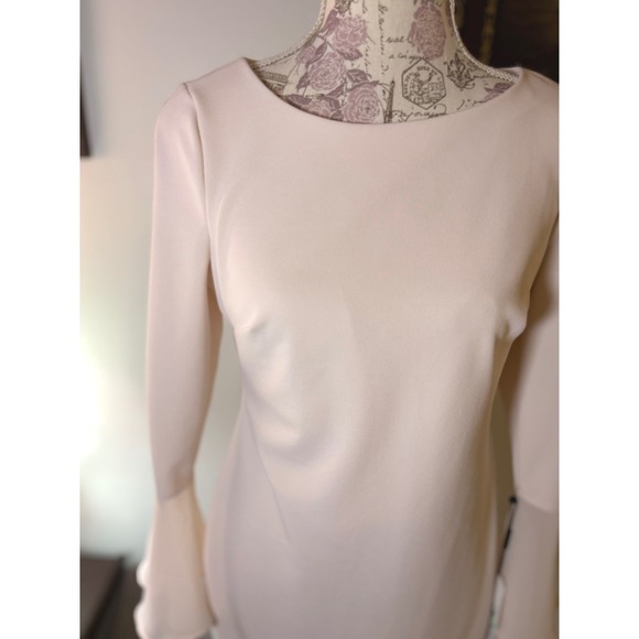 NWT Calvin Klein Women's Dress pale PINK flutter sleeves SZ 8 Glinda dress - Picture 8 of 11